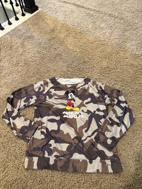 Mickey Mouse Camo Long-Sleeve Kids Top - Brown/Beige